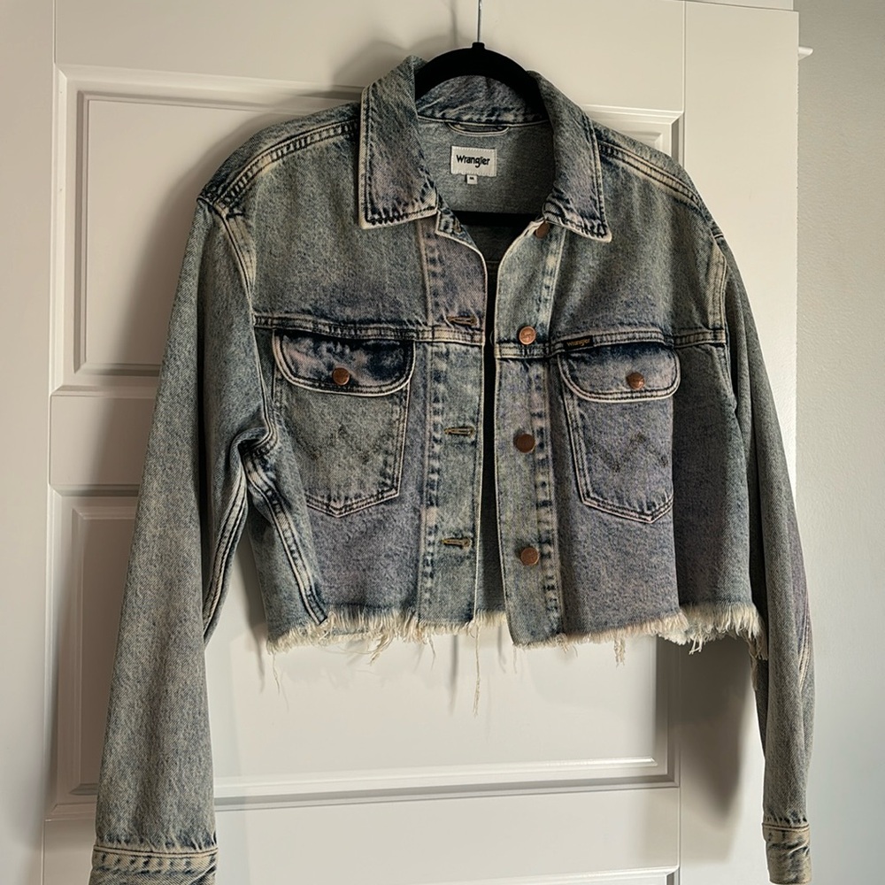 Wrangler Retro Rainbow Wash Cropped Denim Jacket